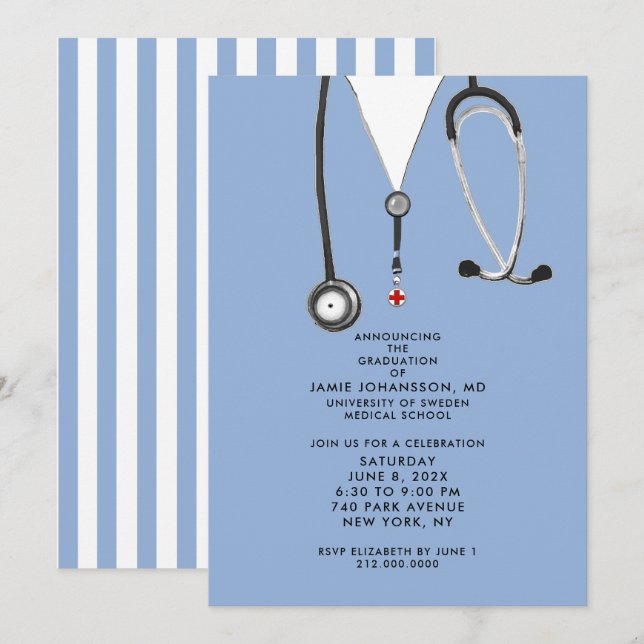 Invitations du Docteur Graduation (Devant / Derrière)