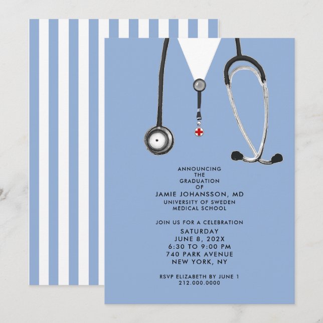Invitations du Docteur Graduation (Devant / Derrière)