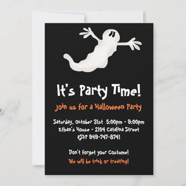 Invitations du Ghost Halloween Party (Devant)