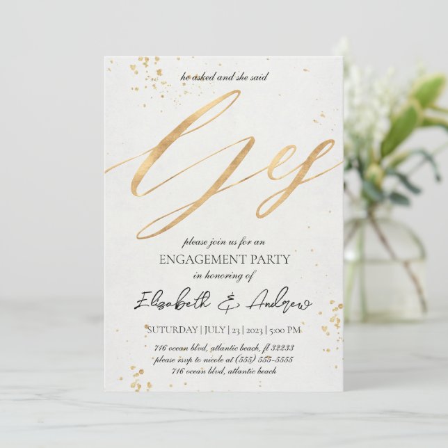 Invitations du Gold Christmas Engagement Party (Debout devant)