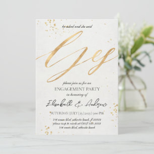 Invitations du Gold Christmas Engagement Party