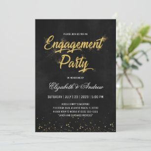 Invitations du Gold Christmas Engagement Party