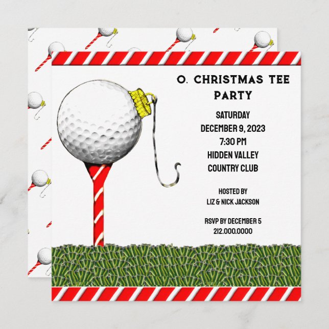 Invitations du Golf Party (Devant / Derrière)