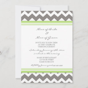 Invitations du Gray Lime Chevron