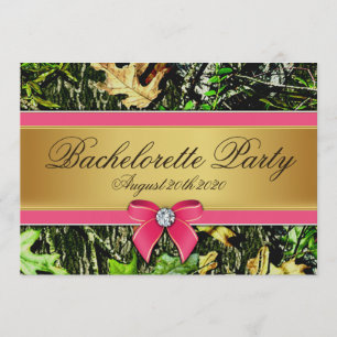 Invitations du groupe Camo Bachelorette Chasse Ros