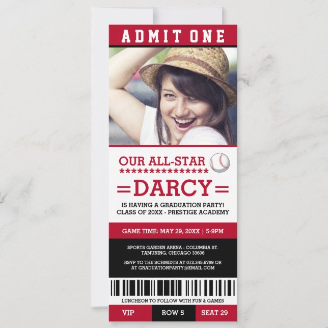 Invitations du groupe de baseball Graduation Party (Devant)