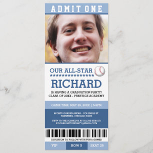 Invitations du groupe de baseball Graduation Party