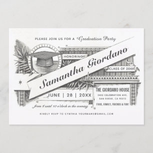 Invitations du groupe de diplômés   Vintage suprêm