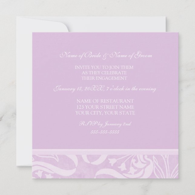 Invitations du groupe d'engagement Lavender Swirl (Devant)