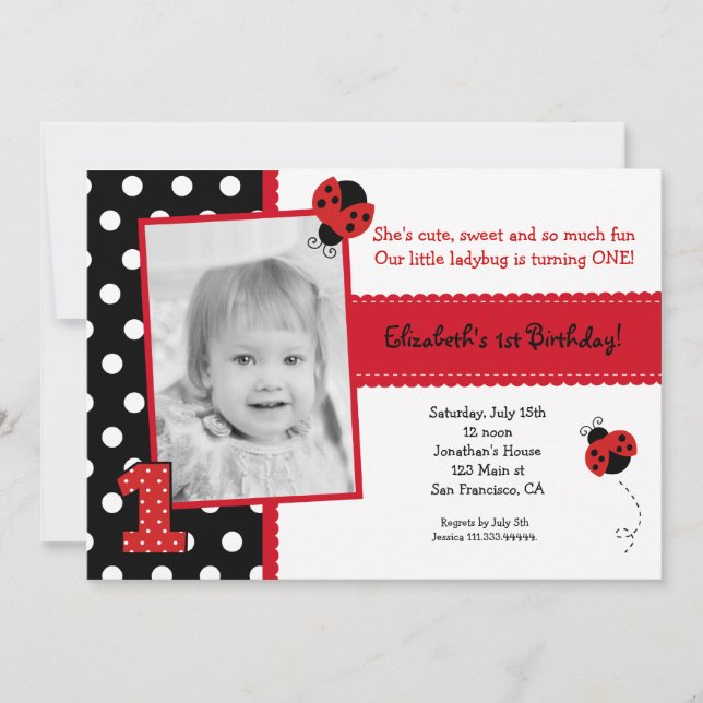 Invitations du groupe Ladybug BIrthday (Devant)