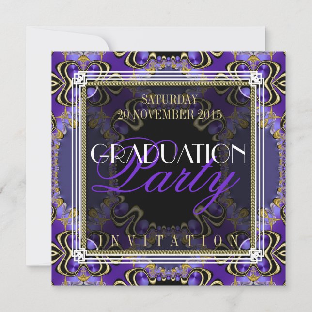 Invitations du groupe Purple Royal Art Déco (Devant)