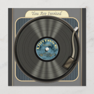 Invitations du groupe Vintage de disques de vinyle