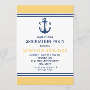 Invitations du Jaune Nautical Graduation Party