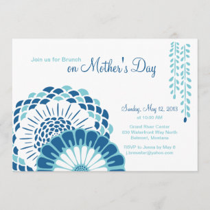 Invitations du jour de la maman bleue 5x7