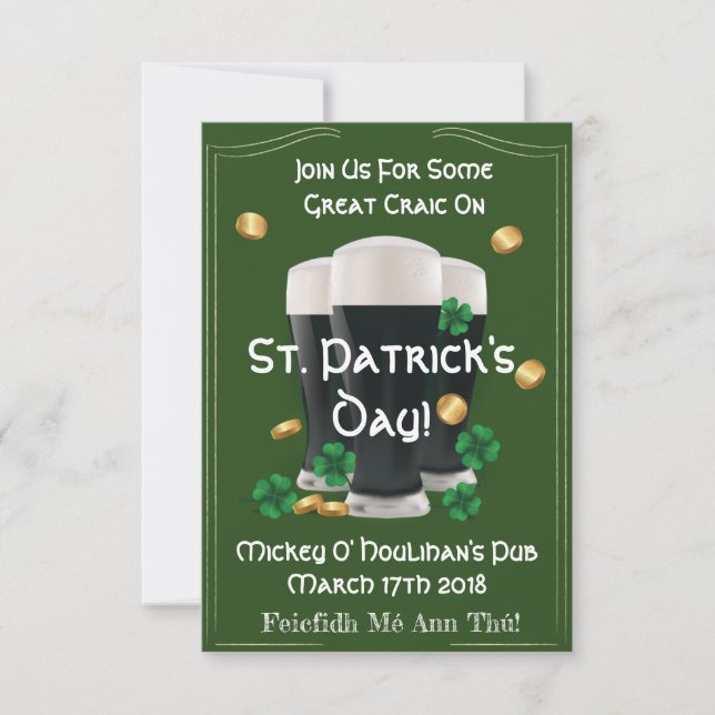 Invitations du jour de véritable St Patrick (Devant)