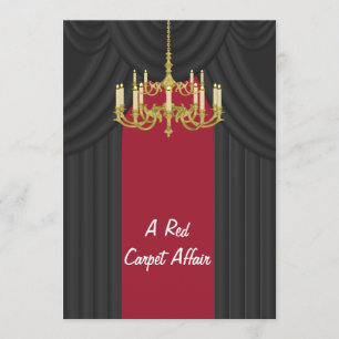 Invitations du lustre rouge en tapis or