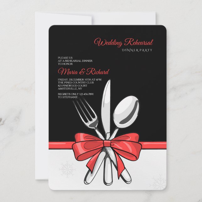 Invitations du mariage à l'occasion du dîner (Devant)