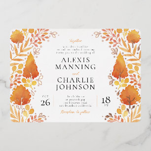 Invitations du Mariage de automne de la forêt d'au