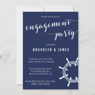 Invitations du Nautical Blue Engagement Party