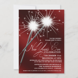 Invitations du Nouvel An des Sparklers éblouissant