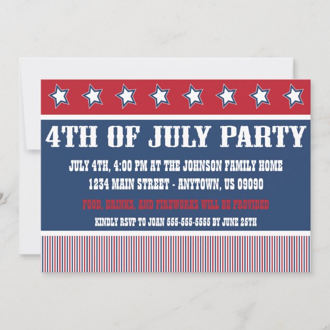 Invitations du parti 4 juillet russe (Devant)