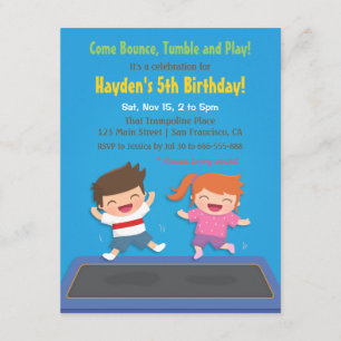 Invitations du parti Anniversaire de enfant Trampo