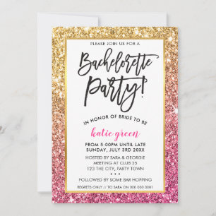Invitations du PARTI BACHELORETTE parties scintill
