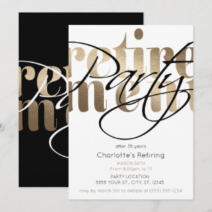 Invitations du Parti de la retraite Golden Glam