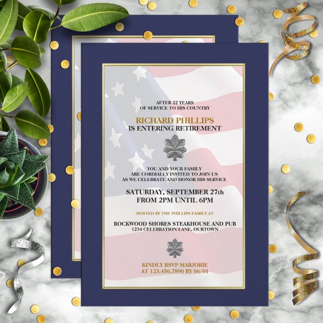 Invitations du parti de retraite militaire (Créateur téléchargé)