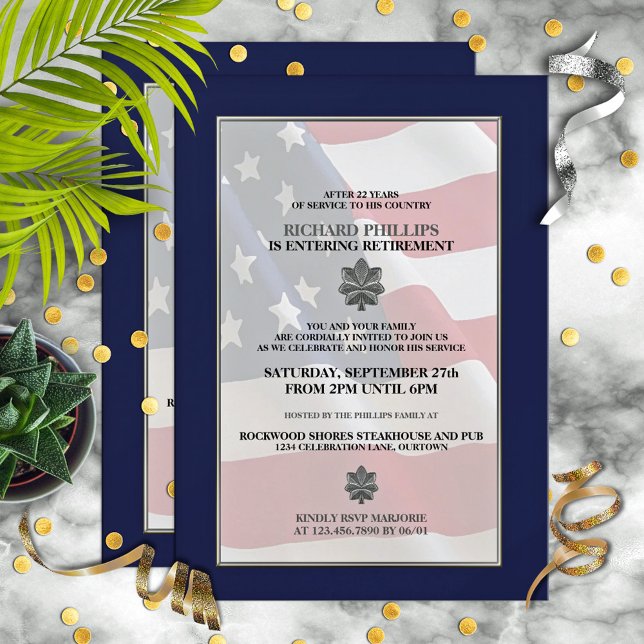 Invitations du parti de retraite militaire (Créateur téléchargé)