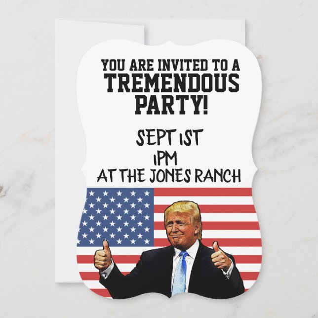 INVITATIONS DU PARTI DONALD TRUMP CUSTOMISÉES (Devant)