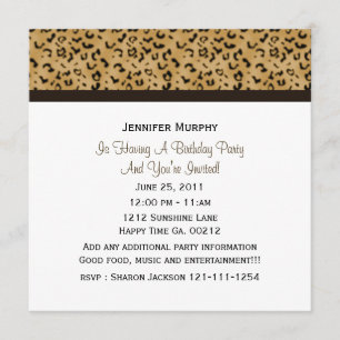 Invitations du parti Empreinte de léopard