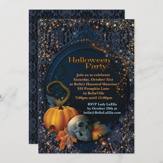 INVITATIONS DU PARTI HALLOWEEN (Devant / Derrière)