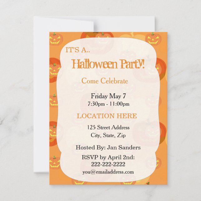 Invitations du parti Halloween (Devant)