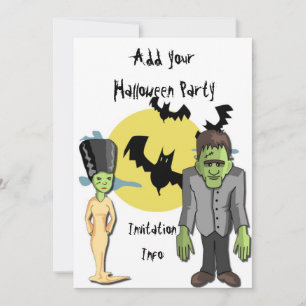 Invitations du parti Halloween Monster Frankenstei