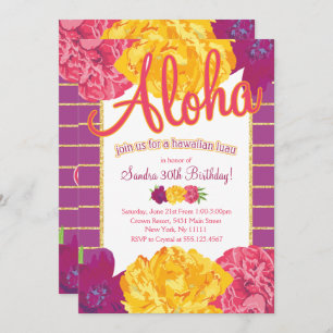 Invitations du parti Hawaiian Luau