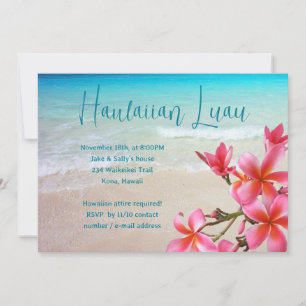 Invitations du parti Hawaiian Luau Pink Plumeria
