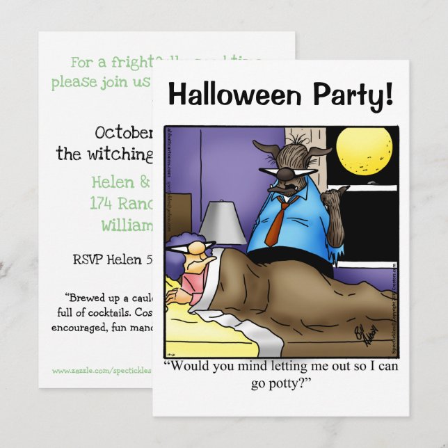 Invitations du parti Humour Halloween "Spectickles (Devant / Derrière)