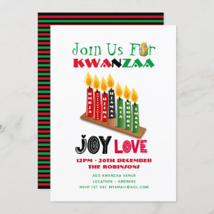 Invitations du Parti KWANZAA moderne 7 bougies Pri