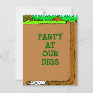 INVITATIONS DU PARTI RABBBIT BURROWING BUNNY SCAVE