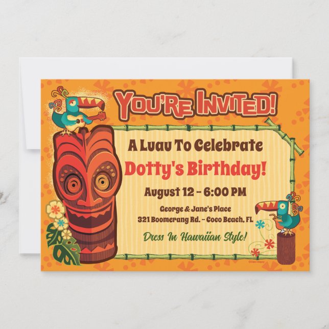 Invitations du parti Retro Tiki Luau (Devant)