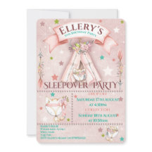 Invitations du parti Sleepover | Fête de l'Anniver