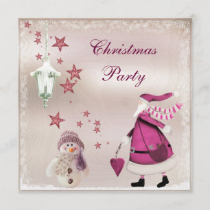 Invitations du parti Vintage rétro Père Noël Whims