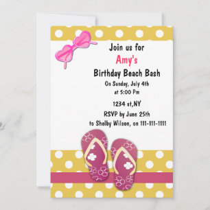 Invitations du Pink Beach Party