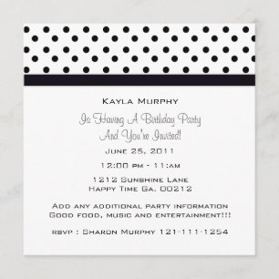 Invitations du Polka Dot Party