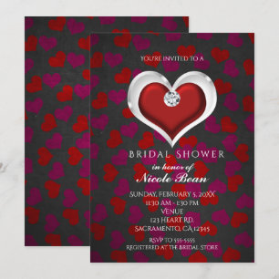 Invitations du Red Heart Bling Party de la Saint-V