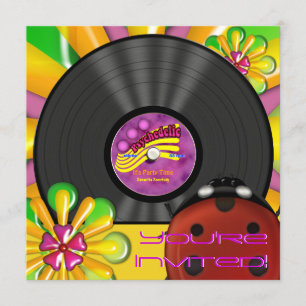 Invitations du Retro Psychedelic Vinyl Record Part