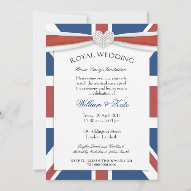 Invitations du Royal Mariage Watch Party (Devant)