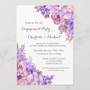 Invitations du Rustic Lilac Purple Engagement Part