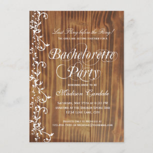 Invitations du Rustic Wood Country Bachelorette Pa